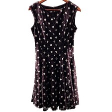 Danny and Nicole Brown Polka Dot Lace Sleeveless Dress Women's Size 8 NWT