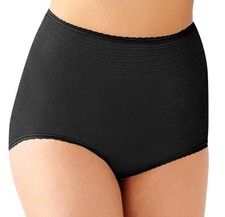 BALI Women s Skimp Skamp Brief 2633 Panty BLACK STRIPE Nylon High Waist Size M 6