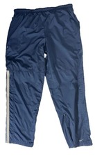 VTG Nike Navy Windbreaker Lined Track Pants Ankle Zip Pockets Men  s Sz M Y2K