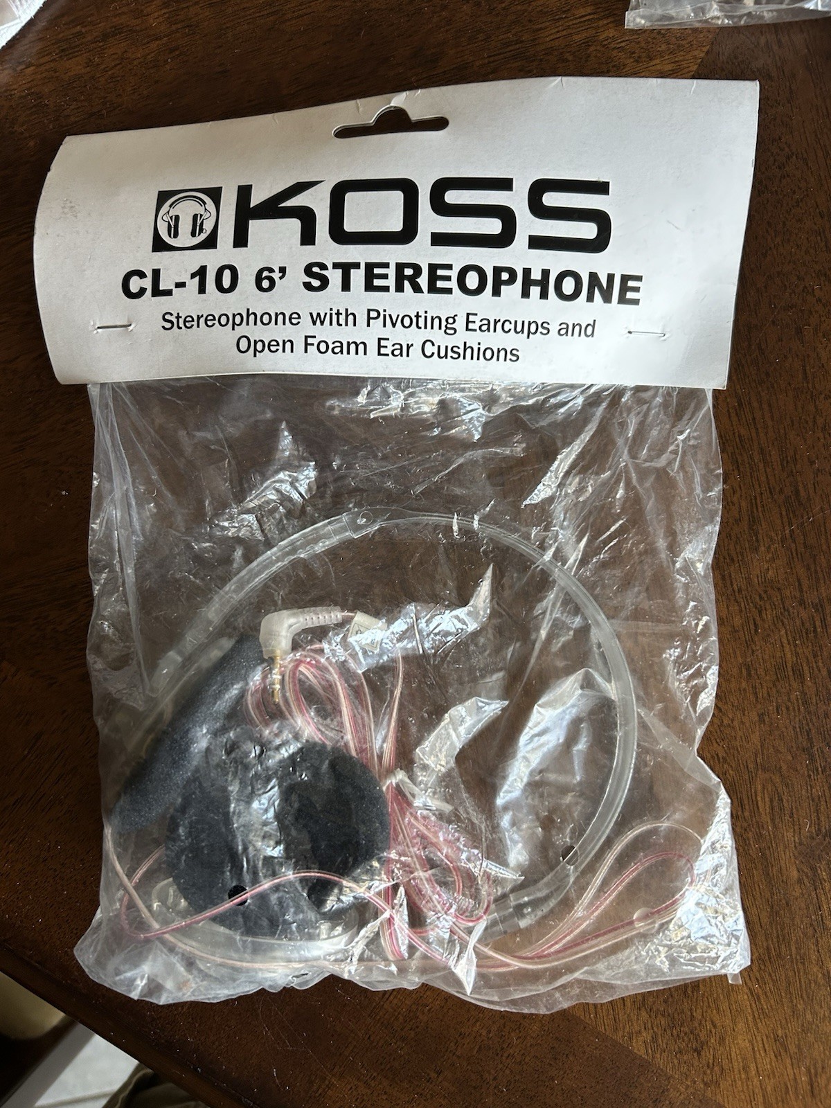 Vintage/Retro Koss CL10 Clear Transparent On-Ear Headphones 3.5mm Plug Brand New