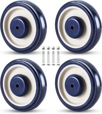 4Pack Shopping Cart Replacement Wheels Kit 5-inch Diameter 5 inch, Blue 