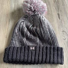 Under Armor Black And Pink Beanie Winter Hat Youth Large
