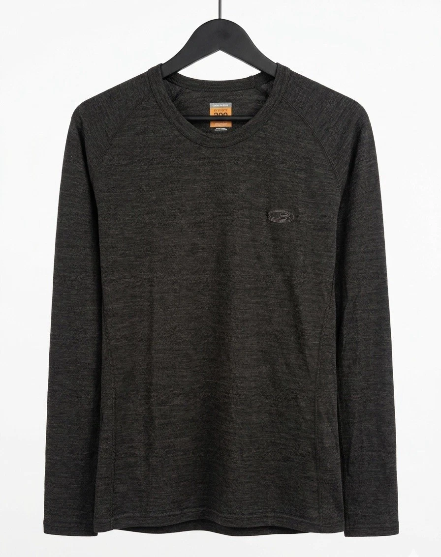 Men's Icebreaker Merino 200 Bodyfit Dark Gray Base Layer L Hiking Skiing