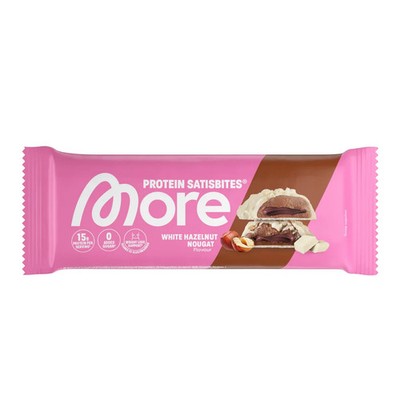 MORE Protein Satisbites - Riegel ohne BOX - White Hazelnut Nougat - 12 x 50g