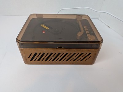 Retro Bluetooth CD Player w/ Speakers, FM Radio, Remote, Walnut Brown