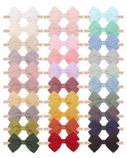 30pcs Baby Girls Nylon Hair Bows Headbands Linen Bands Elastic Accessories fo...