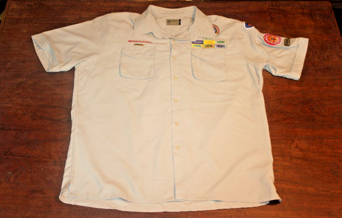 Boy Scouts of America BSA Men's Shirt Tan X-Large Vented Poly Microfiber Sewn Pa
