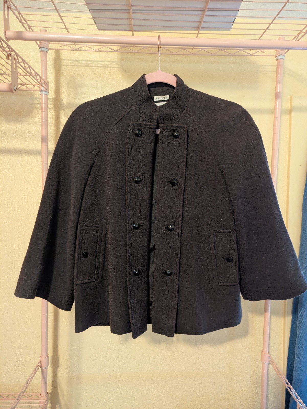 Rare Stylish Calvin Klein Chic Women's Brown Button Lined Jacket