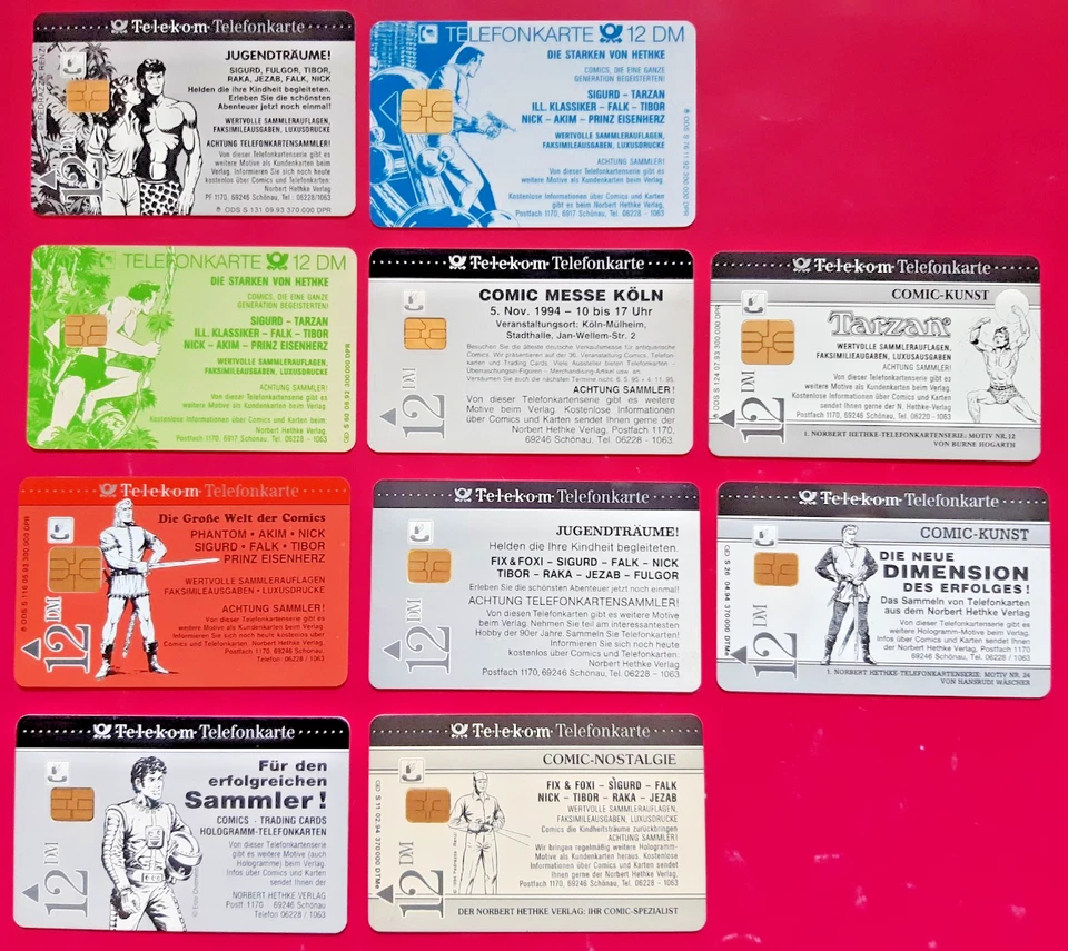 10 Telefonkarten Deutschland Comic-Kunst Hethke und Wäscher, Ralf Tibor Nick W61 - Bild 4 von 4