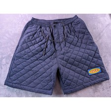 Freshjive OG Quilted Shorts Navy Blue Mens Small Made in USA Jive Logo Patch Y2K