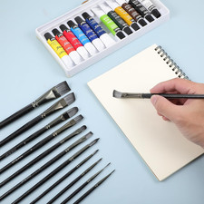 12 Pcs Professional Acrylic Artist Painting Brush Face Paint Brush Set Body A...