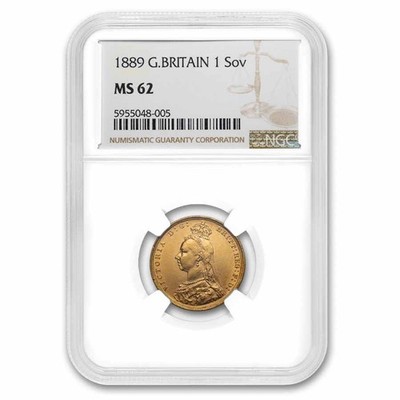 1889 Great Britain Gold Sovereign Victoria Veil MS-62 NGC | eBay