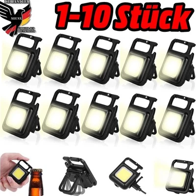 NEUNX 1-10x LED COB Taschenlampe Wiederaufladbare Schlüsselanhänger Licht Magnet Lampe