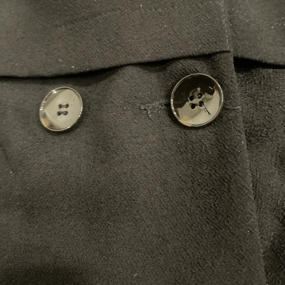 Chaleco Plumero Rue Sophie Negro Botón Talla Grande Largo Pieza Versátil Foto 3 de 4