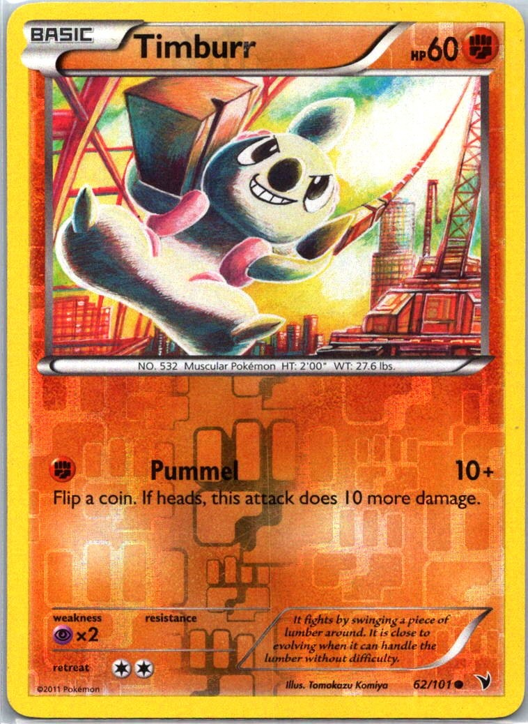 Timburr Reverse Holo Common NVI Noble Victories 62/101 NM