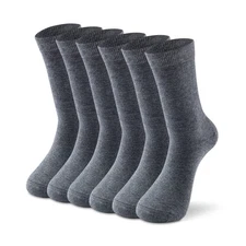 Mens Thin Merino Wool Socks Winter Warm Breathable Crew Dress Trouser Socks