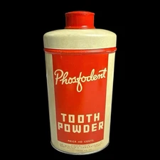 Vintage 1950’s Phosfodent Tooth Powder - Metal Tin Dental Care by Dr. Higgins!