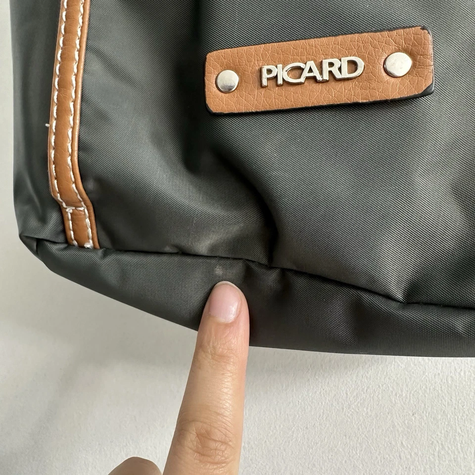 Mochila Convertible PICARD Sonja City 2062 Nylon Cuero Gris Marrón Foto 3 de 4