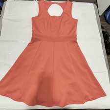 New Sweet Storm Large Coral Poly Spandex Beach Fit Flare Sundress Keyhole Back