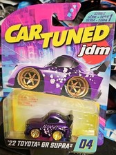 Car Tuned Jdm Series 1 22 Toyota Gr Supra 04 Purple Gold Rims Variation Wheels