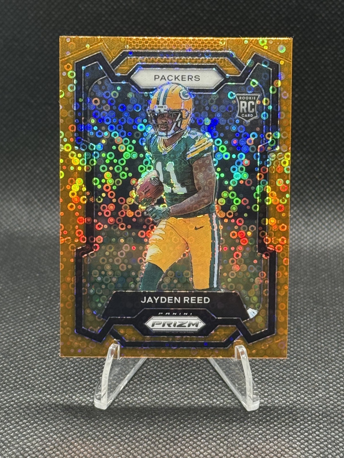 2023 Jayden Reed (RC) Panini Prizm Orange Disco #334 Green Bay Packers
