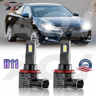 2pcs H11 LED Headlight Kit for Lexus ES300h 2013-2015 High Low Beam Bright White