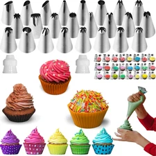 Icing Piping Tips Set,Stainless Steel Frosting Piping Kit,Pastry Cake Decorating