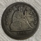 1858 S Seated liberty Quarter VF Details