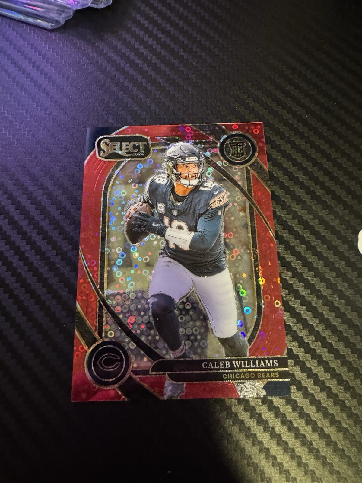 2024 Panini Select - Club Level Caleb Williams #216 Red Disco Prizm /49 (RC)