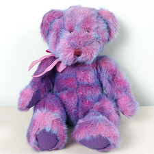 Russ Berrie Luv ums Purple Pink Tie-dye Bear 12 Plush Stuffed Animal
