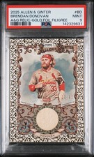 2025 Topps A&G Brendan Donovan Gold Foil Filigree Relic 26/50 PSA 9 Pop 1