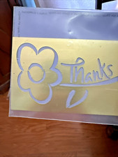 2008 Lasting Impressions Brass Stencil THANKS Flower L9575