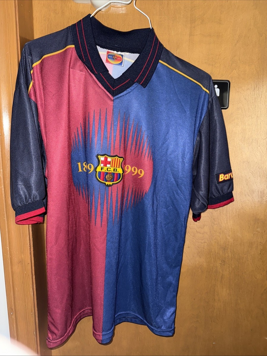 FC Barcelona 1899 1999 #7 FIGO Soccer ⚽️ L Jersey ULTRA RARE(B70
