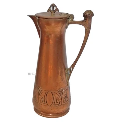 Art Nouveau Copper Jug Brass Antique 1403gr 35cm No. 117 - Image 1 of 2