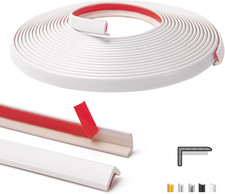 20 ft Outside Corner Trim, Peel and Stick for Wall Tile Edge, White