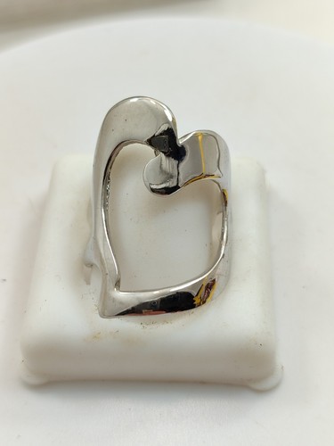 Anello Donna A Cuore In Acciaio, Rigido Misura. 18 - Foto 2 di 4