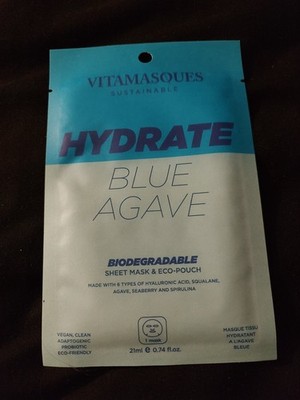 vitamasques sustainable hydrate blue agave biodegradable sheet mask