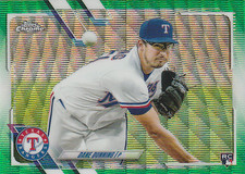 2021 Topps Chrome Dane Dunning RC Green Refractor Rookie #85/99 Rangers NR-MT