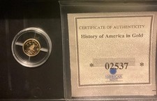 American Mint HISTORY OF  AMERICA IN GOLD, Dec Of Independence .5 Gram 14k