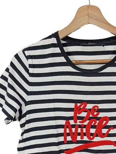 HALLHUBER Maglietta a righe Donna Camicia Taglia IT 40 nero-bianco stile casual - Foto 3 di 5