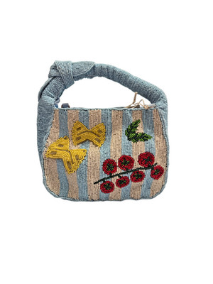 Sol and Mer Beaded Handbag India Woodland Design NEW with Tags Blue