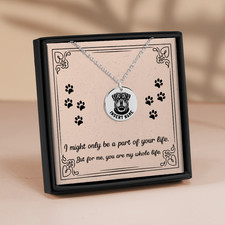 Personalized Rottweiler engraved necklace with jewelry gift box and message card