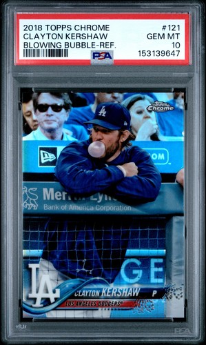 2018 Topps Chrome - Image Variation Clayton Kershaw #121 In Dugout PSA 10