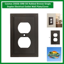 25026-ORB Oil Rubbed Bronze Single Duplex Electrical Outlet Wall Plate/Cover
