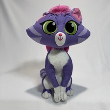 Disney Plush Puppy Dog Pals Hissy Purple Cat 12" Pink Bow Stuffed Animal Toy
