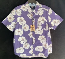 Chubbies "The Mystic” Short Sleeve Purple Floral Friday Shirt Men’s Large