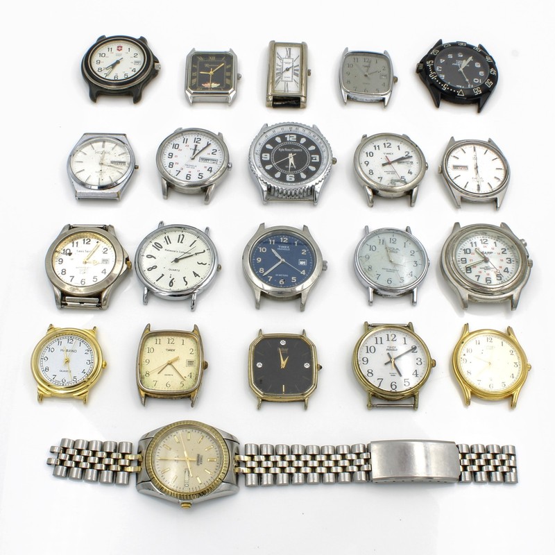 Timex Citizen Swiss Army Haband 21-40mm Watch Heads Lot of 21 #WB5711-5