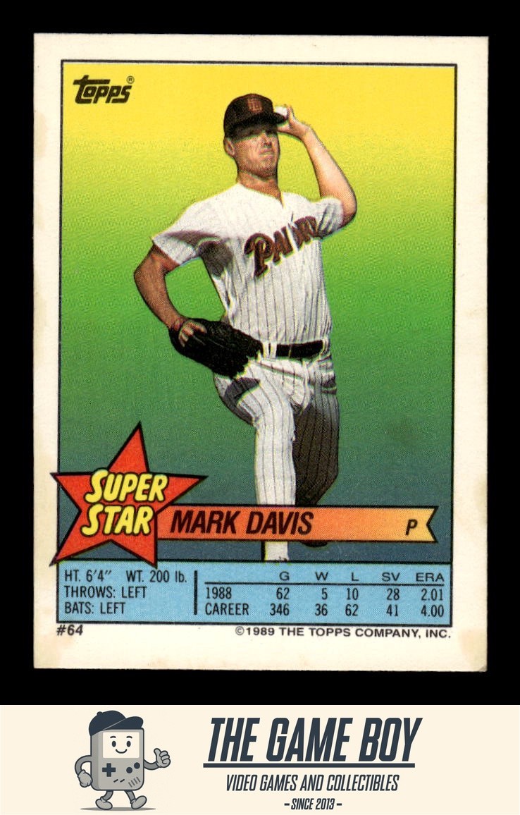 1989 Topps Stickers Super Star Backs #64 Mark Davis San Diego Padres