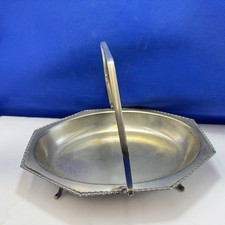 Vintage EPNS Plated Pierced Metal Basket Bowl - HANDLE NEEDS REPAIRING