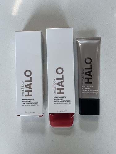 Set Of 2 Smashbox Halo MEDIUM TAN Tinted Moisturizer 1.4 fl oz Healthy Glow - Picture 7 of 14